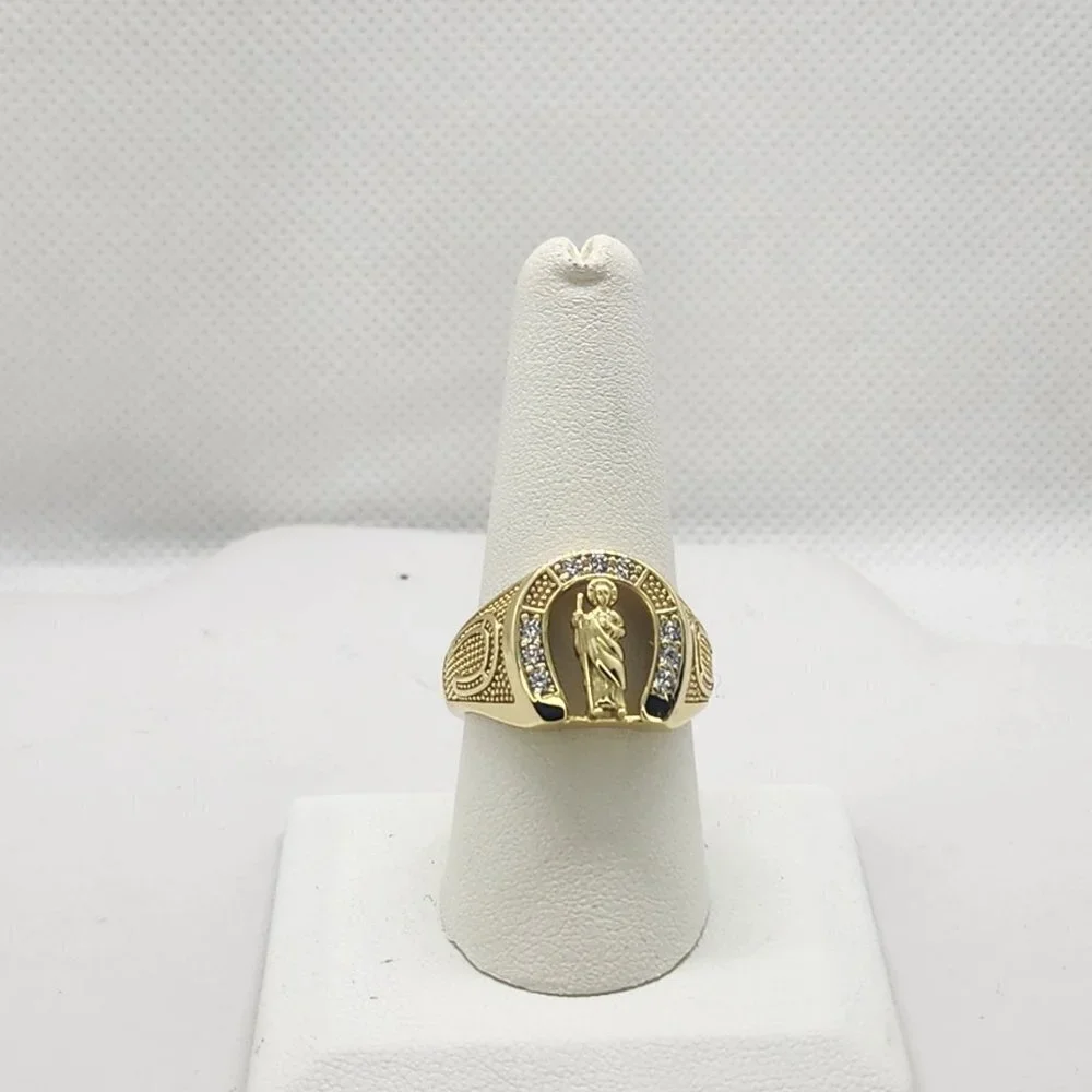 Brand New Sterling Silver 925 San Judas Horseshoe Ring
